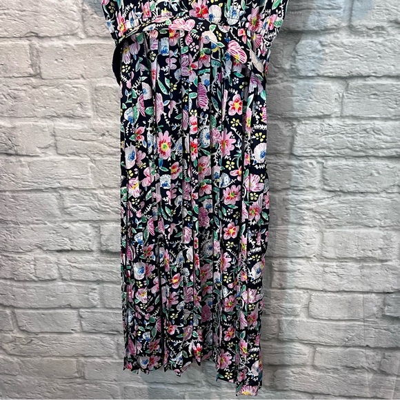 Vintage Talbots Size 10 Floral Print Button Up Belted Short Sleeve Maxi Dress - Picture 8 of 12